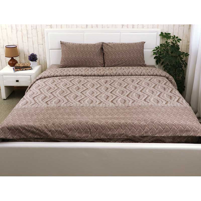 Комплект постельного белья Brown полуторный (50х70) с простынью 200х220 см, Коричневый, 143х215см, фланель
