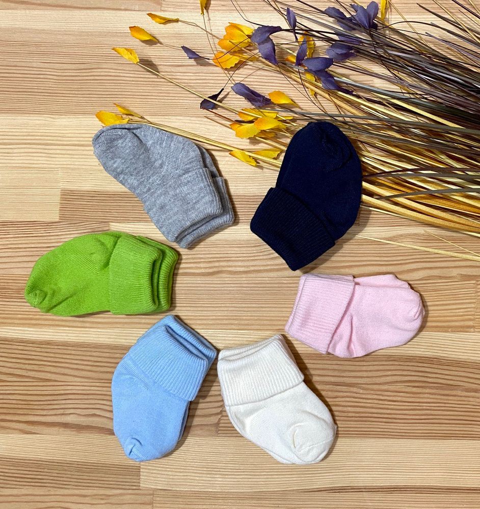 Шкарпетки для новонароджених в асортименті 1 пара, 0-6 місяців, Трикотаж