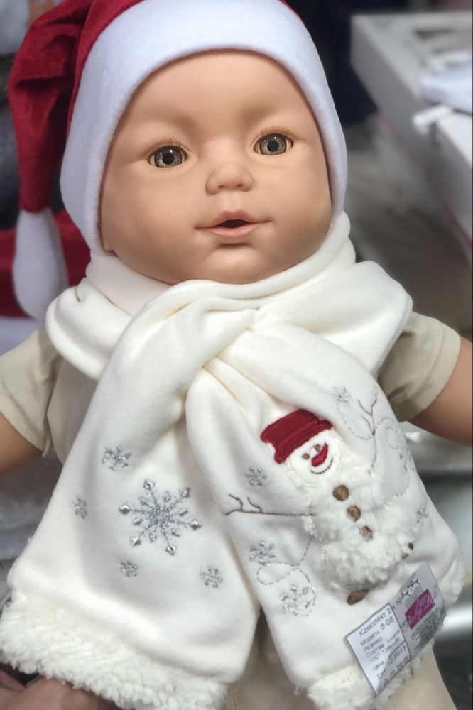 Шапочка Деда Мороза на подкладке для новорожденных