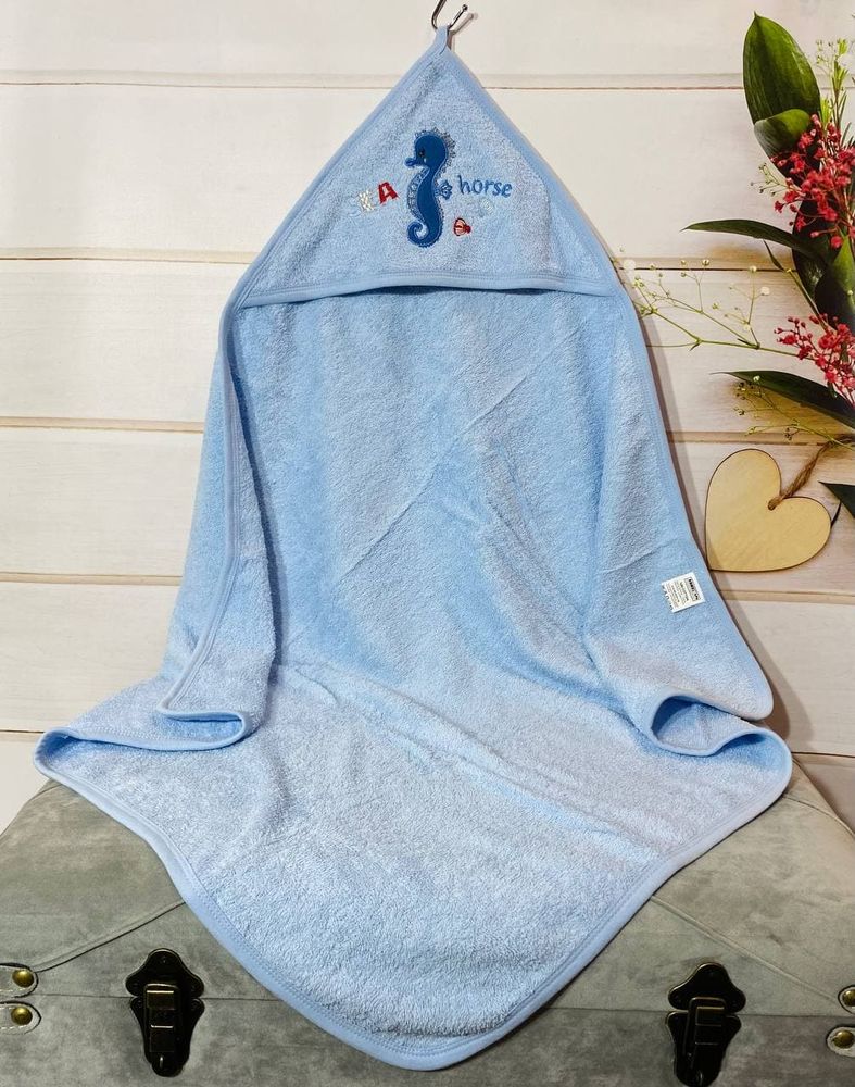 Полотенце уголок для купания Морской Конек для мальчика
