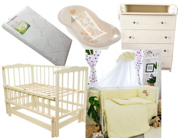Комплект мебели Ведмедики для новорожденных, Слоновая кость