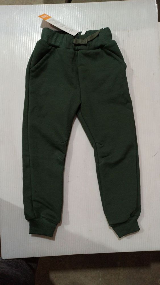 Теплые штаны Начес универсальные зеленые, 158, Трикотаж с начесом