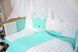 Спальный набор в кроватку для новорожденных Зая Кися 12 подушек мята, без балдахина