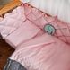 Сатиновый комплект в кроватку для новорожденного Золотце розовый