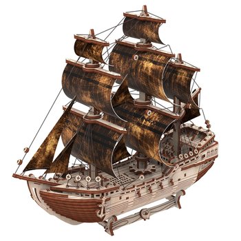 Фото, купить Піратський корабель "Божевільний скарб" конструктор механічний дерев'яний 3D, цена 660 грн