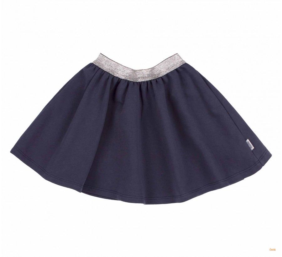 Детская юбка Клеш тринитка синяя, 98, Трикотаж трехнитка