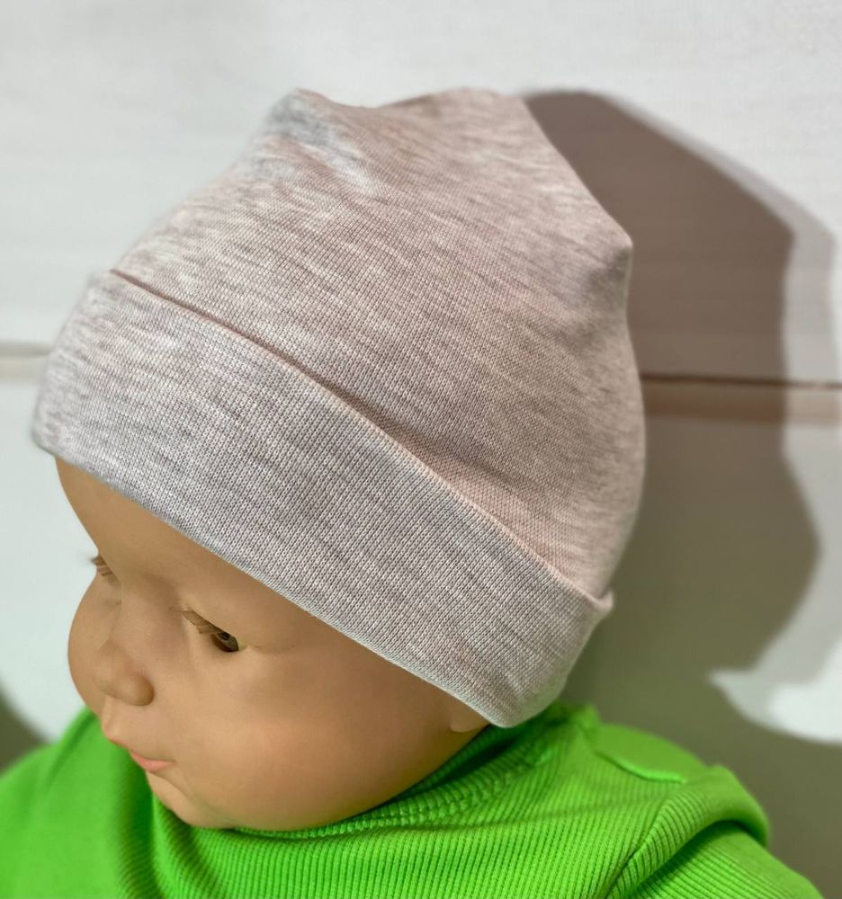 Двошарова дитяча шапка Топ меланж, обхват голови 52 см, Рібана, Шапка