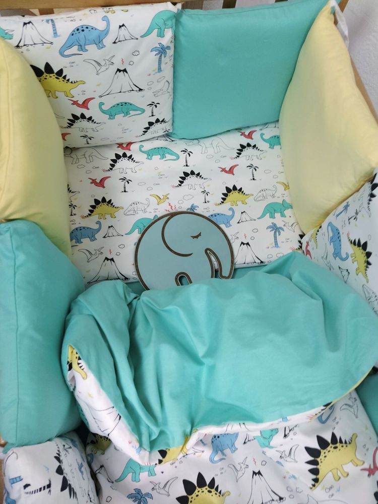 Захисні бортики Верона Сатин 12 подушок зі зйомними наволочками, бортики без постілі