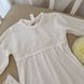 Рубашка на крещение для девочки молочная Світлинка с повязкой