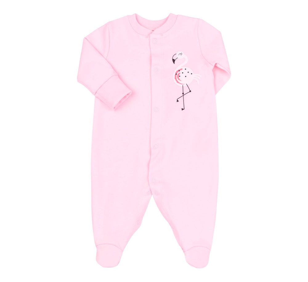 Комбинезон Розовый Фламинго для новорожденной интерлок, 56, Интерлок