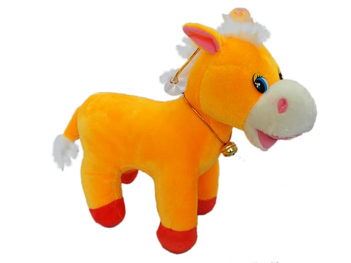 Іграшка Конячка музична помаранчева, Помаранчевий, М'які іграшки КОНЯЧКИ, до 60 см