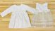 Набор для крещения с нарядным платьем Прованс молочный, 68, Интерлок