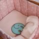 Сатин + Льон дитячий постільний комплект в ліжечко Кролики пудра