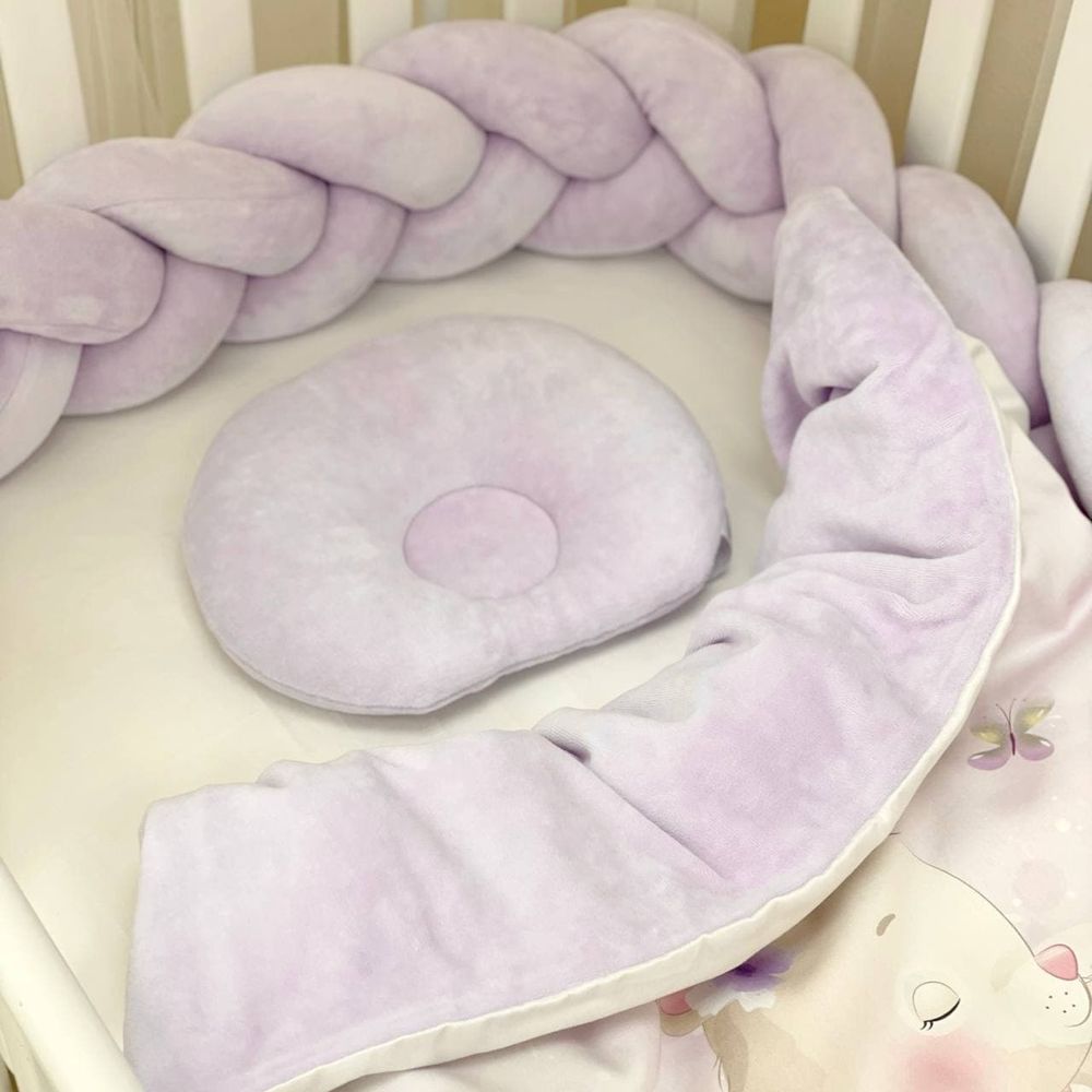 Постельный комплект в кроватку для новорожденных Зайчата, без балдахина