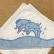 Махровий куточок для купання з рукавичкою Дельфінчики блакитний , Білий, Махра