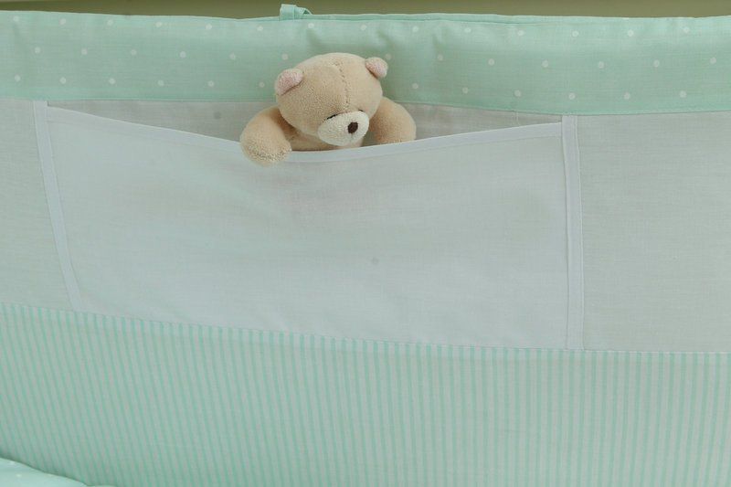 Комплект постельного белья для новорожденных Бусинка салатовый, без балдахина