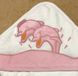 Махровий куточок для купання з рукавичкою Дельфінчики рожевий, Білий, Махра