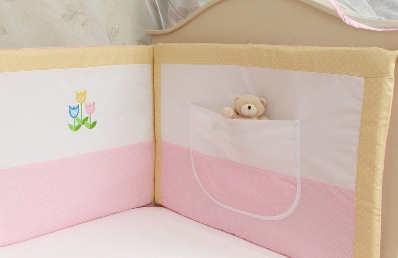 Спальний комплект в ліжечко 60х120 іграшка рожевий, без балдахіна