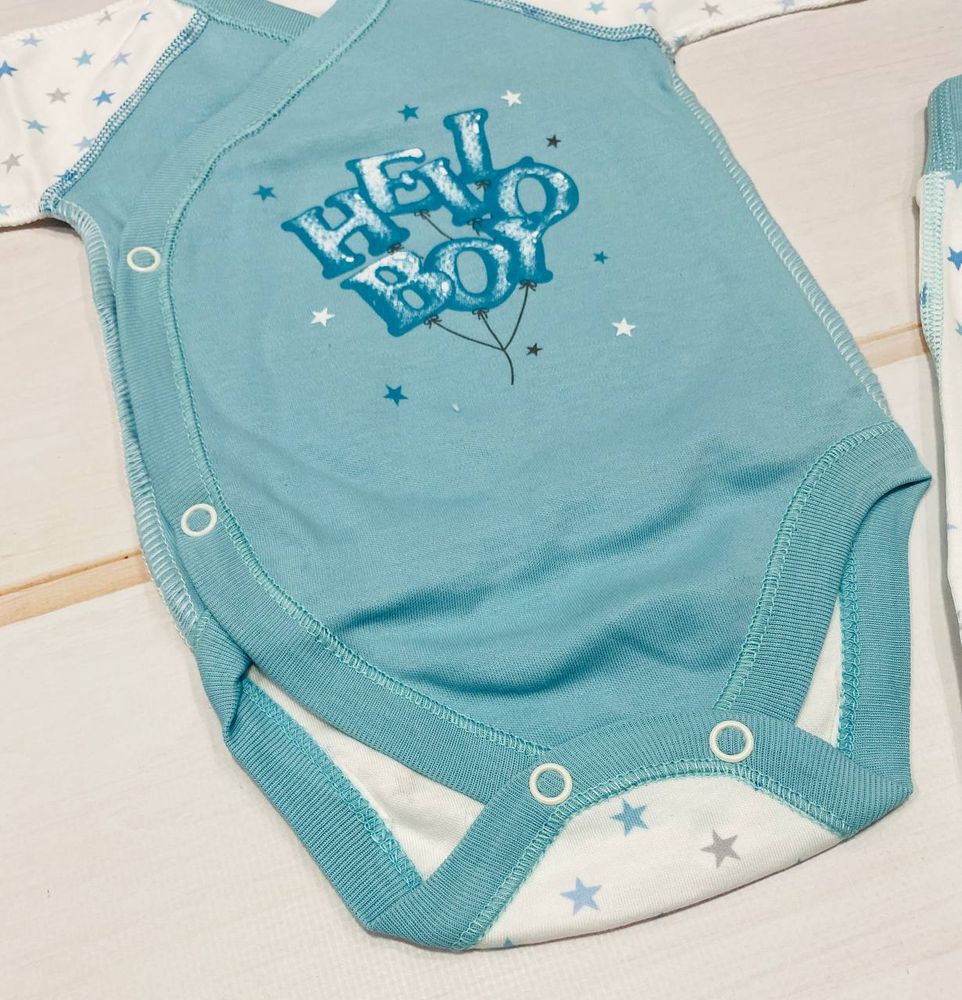 Фото Комплект для новонародженого Hello Boy 7 предметів у пологовий будинок, купити за найкращою ціною 895 грн