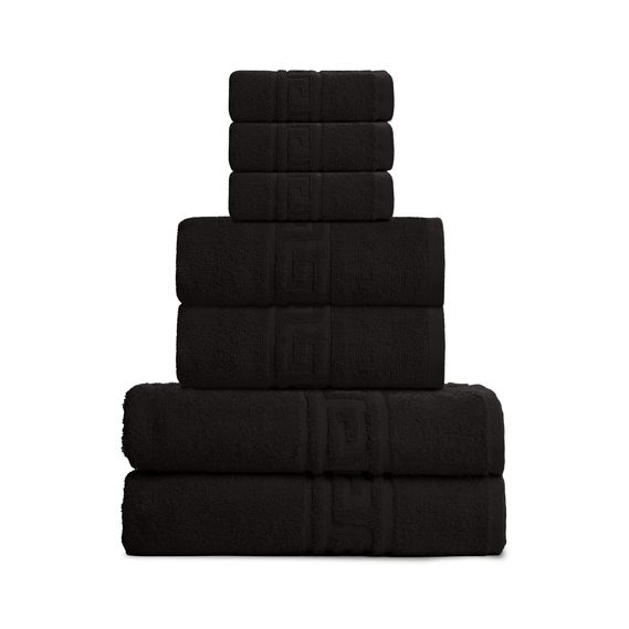 Махровое полотенце Версаче 50 х 85 черное, Черный, 50х85