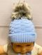 Зимняя шапка Лесенка для новорожденных, обхват головы 36 - 38 см, Вязка