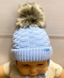 Зимняя шапка Лесенка для новорожденных, обхват головы 36 - 38 см, Вязка