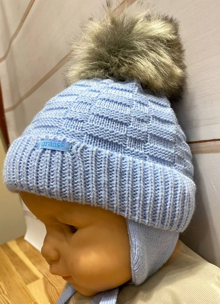 Зимняя шапка Лесенка для новорожденных