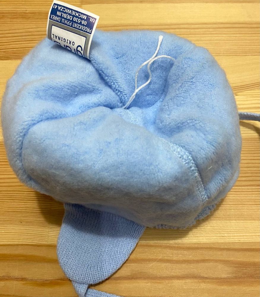 Зимова шапка Лесенка для новонароджених, обхват голови 36 - 38 см, В*язка