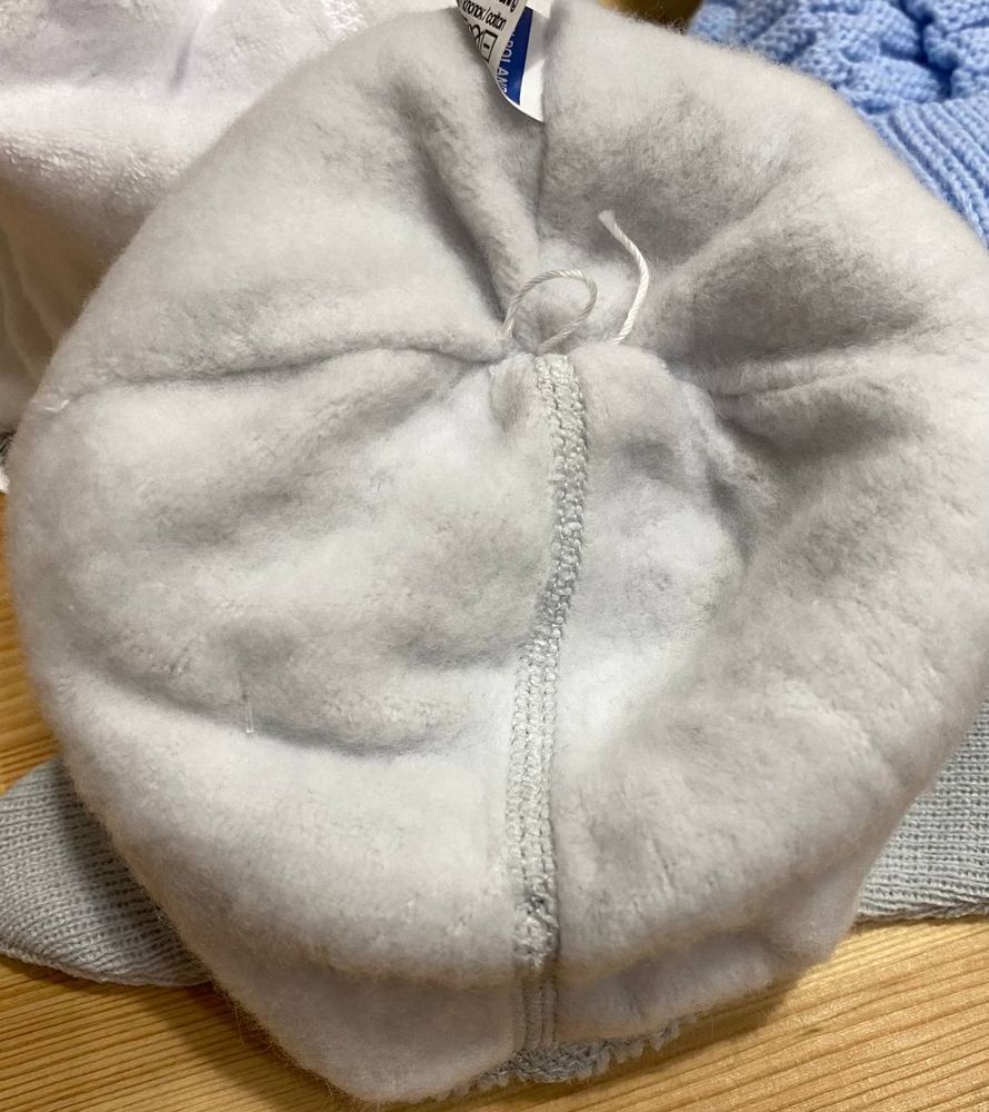 Зимова шапка Лесенка для новонароджених, обхват голови 36 - 38 см, В*язка
