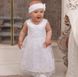 Нарядное платье Ажурне для малышки атлас + гипюр молочное, 68, Кулир