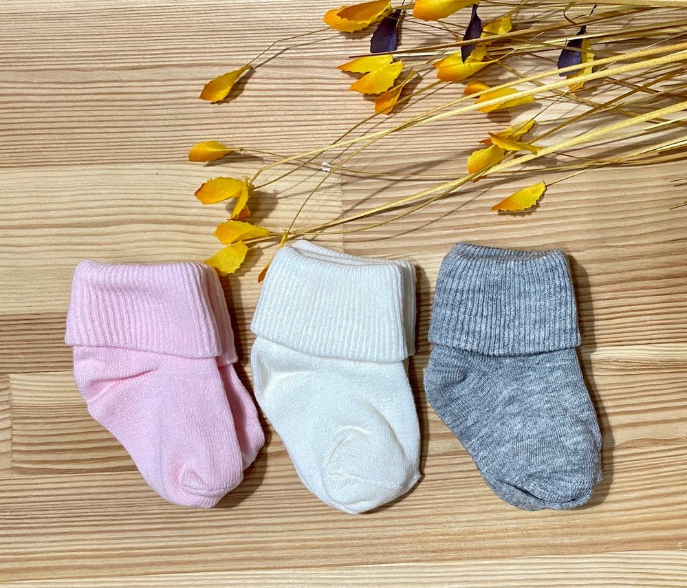 Шкарпетки для новонародженої дівчинки 3 кольори