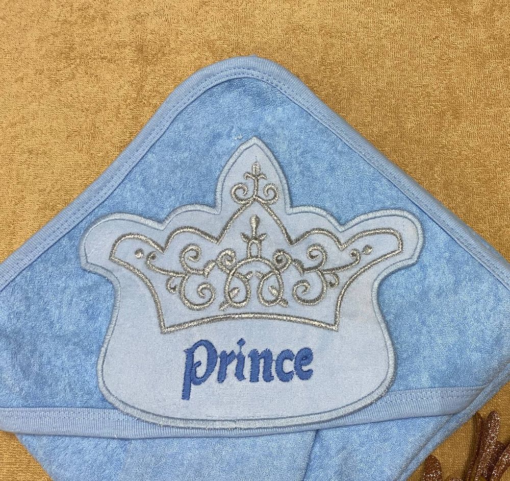 Махровый уголок для купания с рукавичкой Маленький Принц , Голубой, Махра