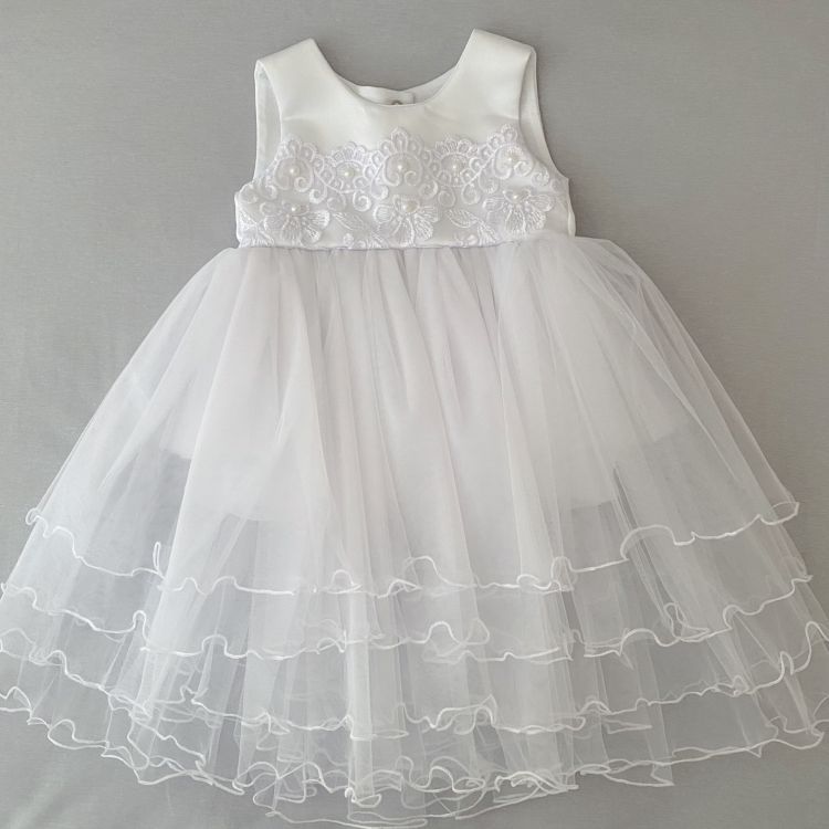 Нарядное платье для малышей Перлинка белое