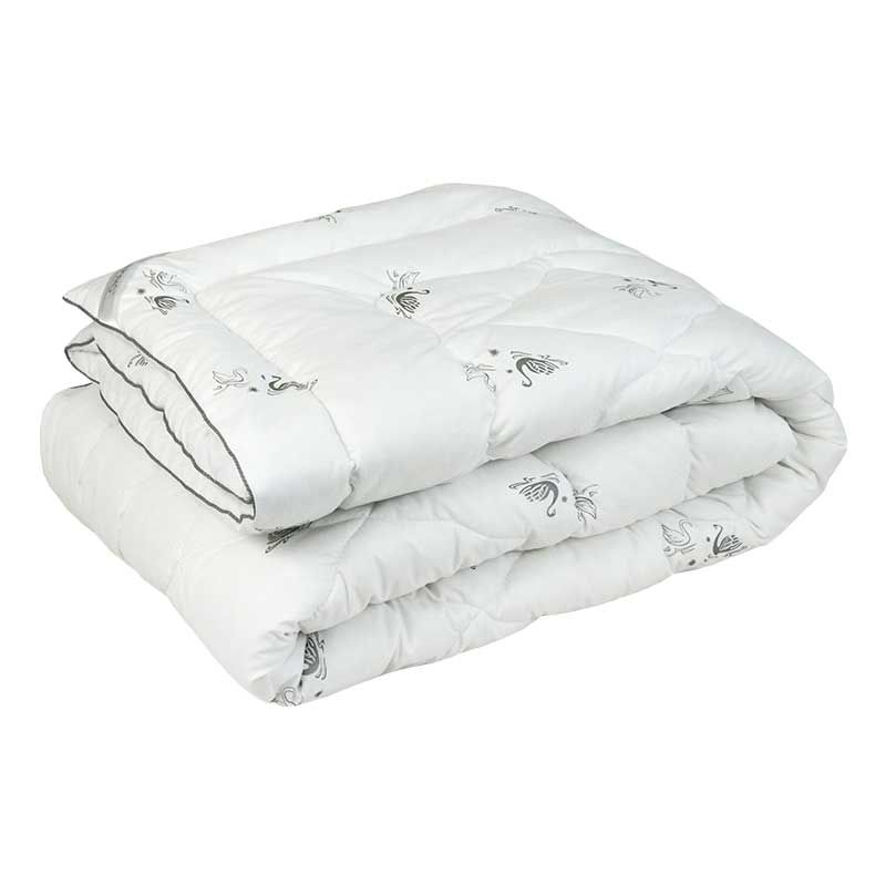 Зимнее одеяло + 2 подушки Silver Swan из искусственного лебединого пуха 200х220, 200х220см (±5 см), Зима, Заменитель лебяжьего пуха, Микрофибра