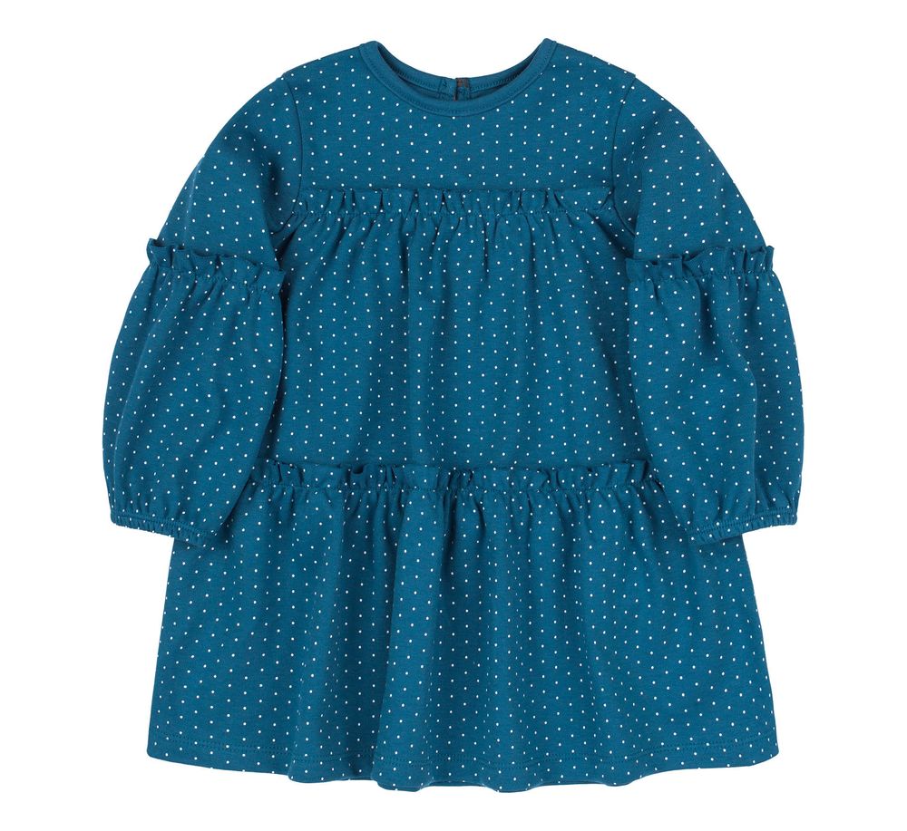 Дитяче плаття Мері Поппінс з оборками інтерлок бірюзовий