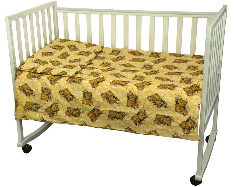 Постельный комплект МИШКИ СПЯТ в детскую кроватку фото, цена, описание