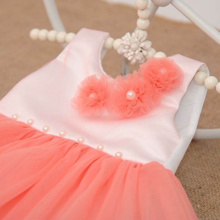 Нарядное платье Наталі для малышки персиковое