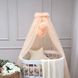 Балдахин в кроватку новорожденным персиковый с помпонами, Сеточка