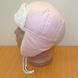 Дитяча утеплена шапка для дівчинки Квіточка рожева, обхват голови 48 см