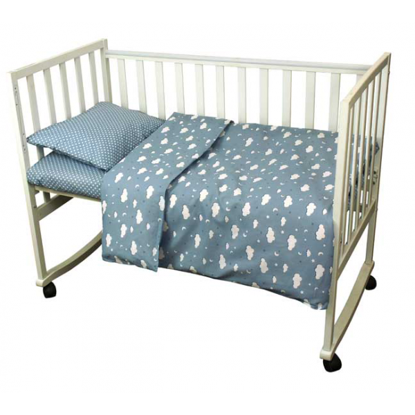 Змінна постільна білизна в ліжечко Хмарка блакитна фото, ціна, опис
