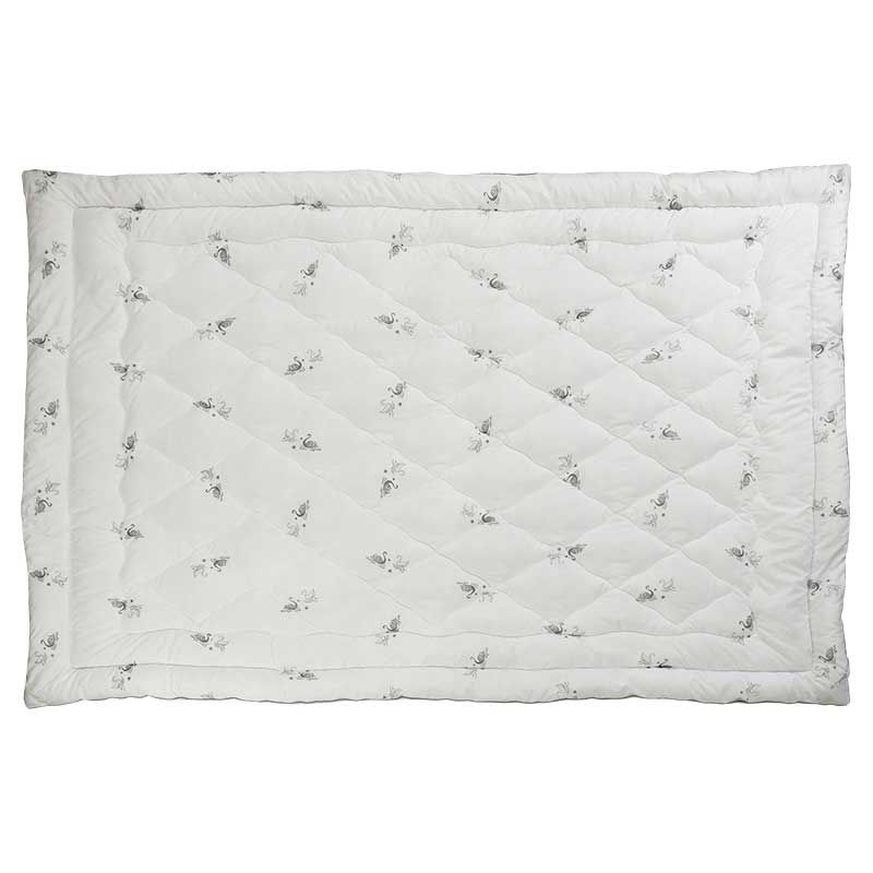 Зимнее одеяло + 1 подушка Silver Swan из искусственного лебединого пуха 140х220, 140х205см (±5 см), Зима, Заменитель лебяжьего пуха, Микрофибра
