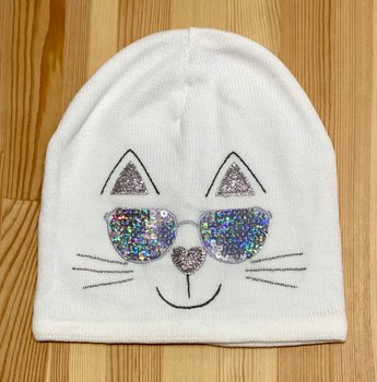 Демисезонная шапка Белый Котик для девочки