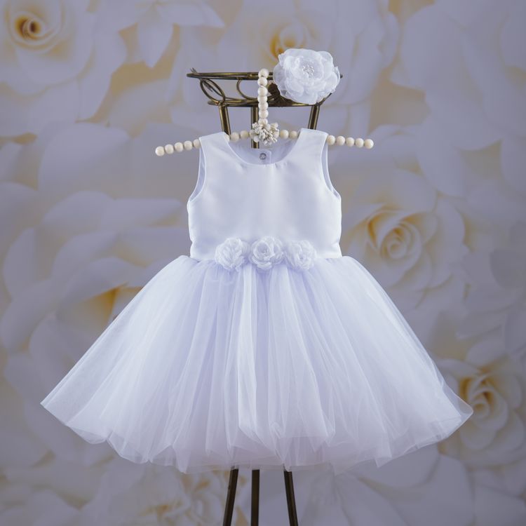 Ошатна сукня + пов'язка Емілія для малечі біла