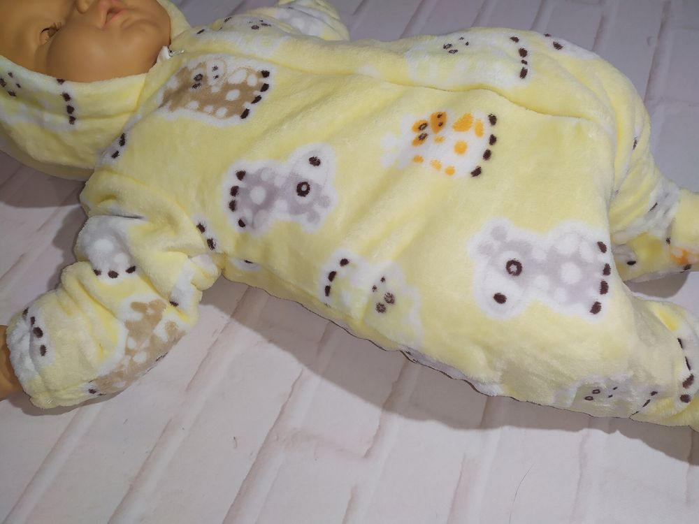 Комбинезон с капюшоном Мишутка на махровой подкладке для малышей
