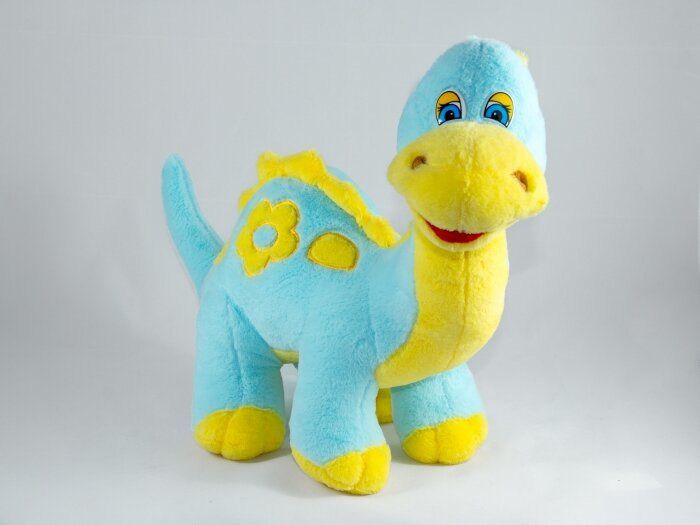 Мягкая игрушка Динозаврик Дино, Голубой, Мягкие игрушки ДИНОЗАВРЫ, ДРАКОНЫ, до 60 см