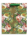 Бумажный пакет крафт Цветы микс 32х26х12 см, Средние, Для женщин