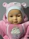 Велюровая шапочка УМКА с ушками для новорожденных розовая