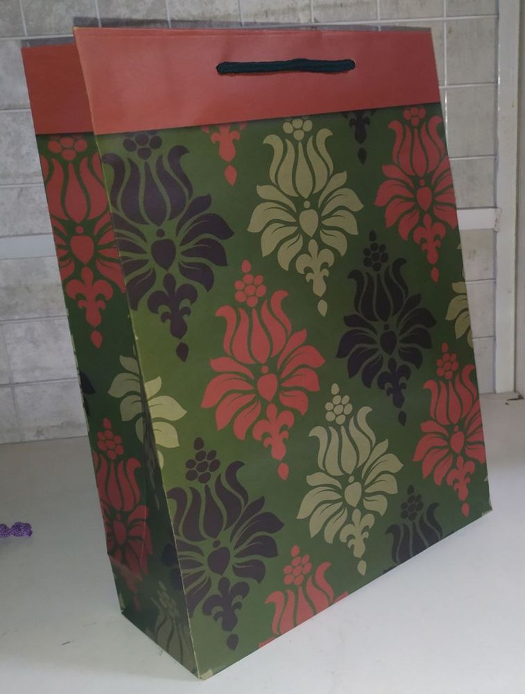 Купить Подарочный Пакет 39,5*32*10 см крафт зеленый