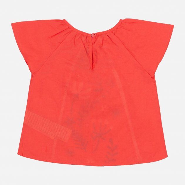 Летняя блузка Кантри для девочки Вуаль коралловая