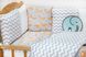 Сатиновый спальный набор в кроватку для новорожденного Лисята, без балдахина
